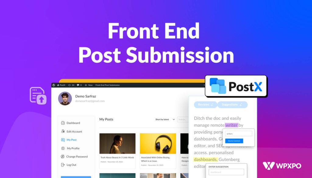 Introducing the Front End Post Submission Addon