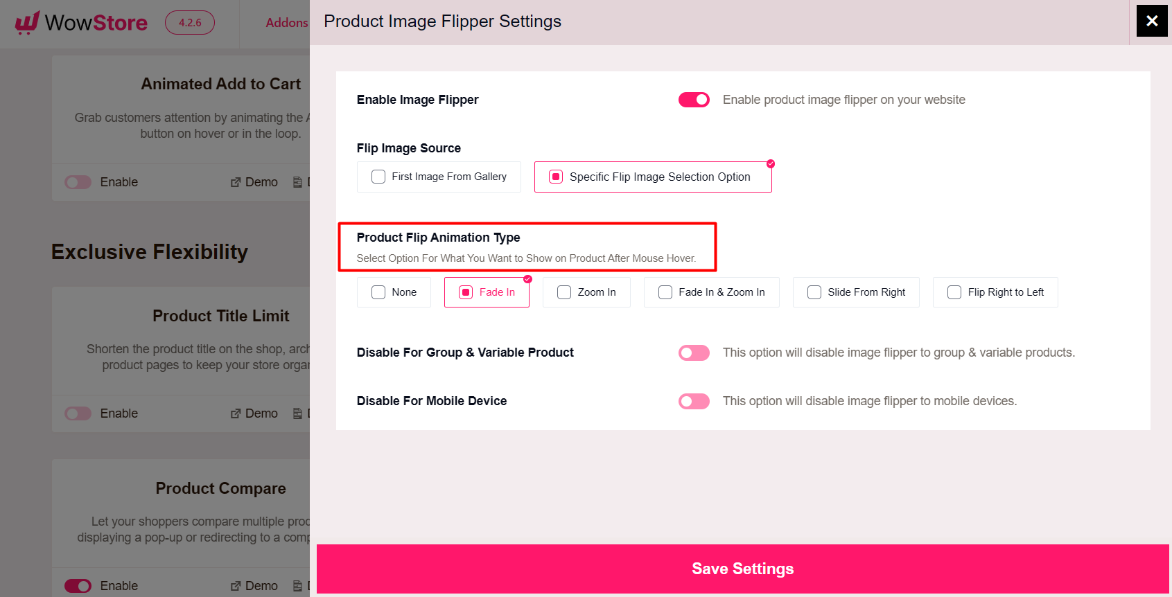 customizing flip animation for the products