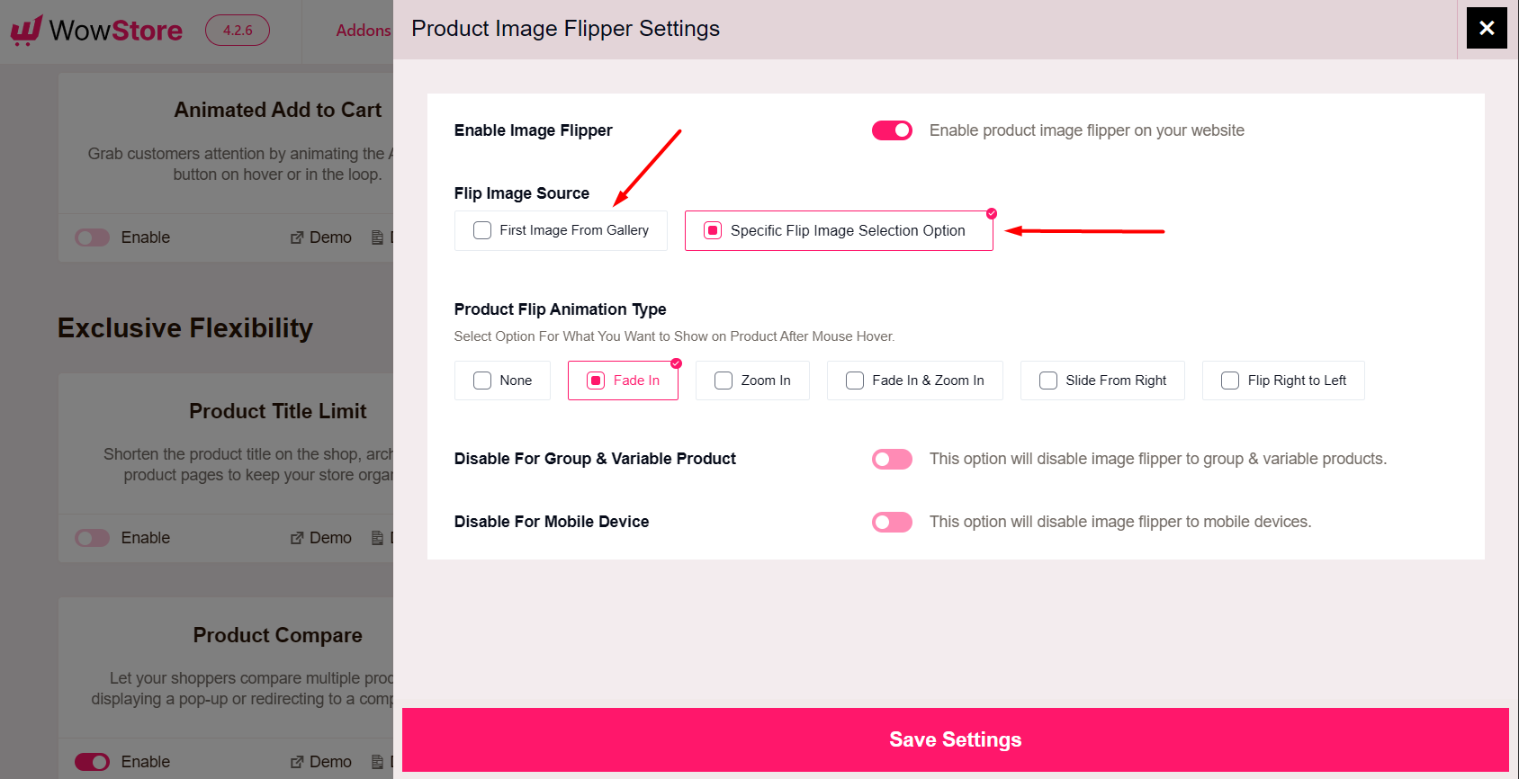 select images for the hover effect