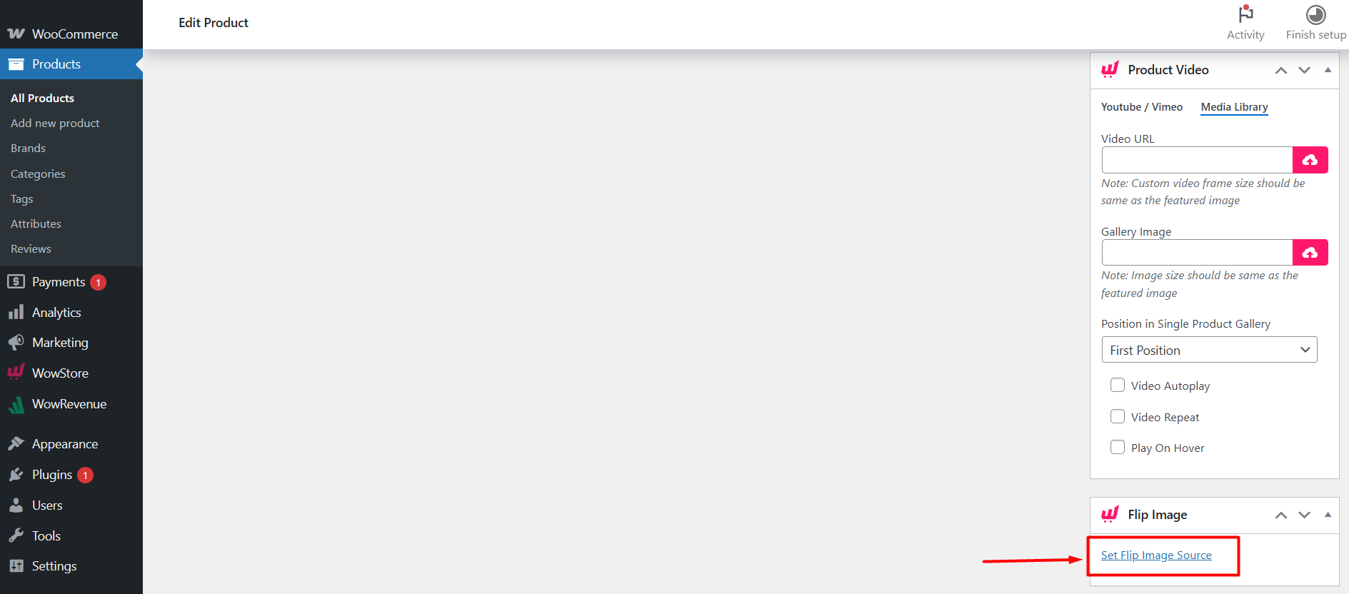 setting specific image for the flip effect