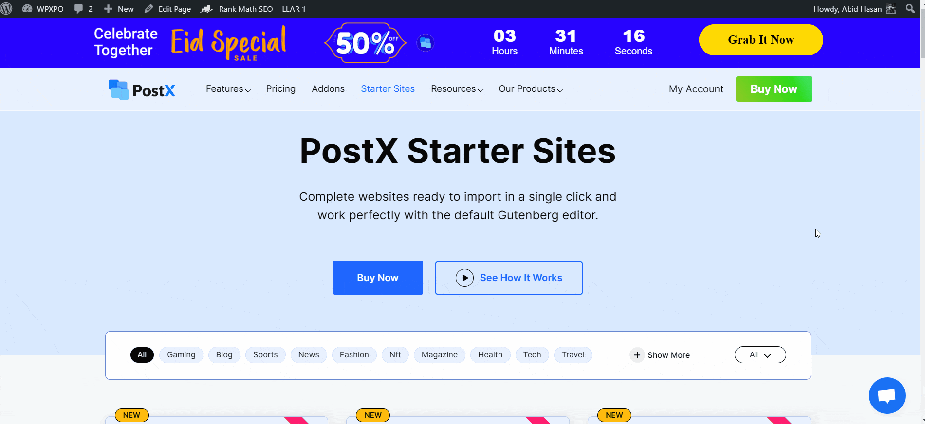 postx starter sites