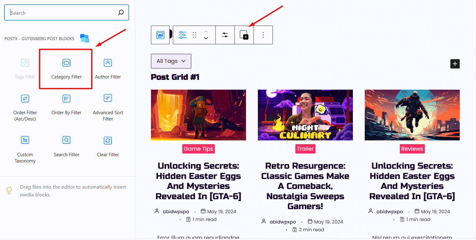 filter posts by category in wordpress