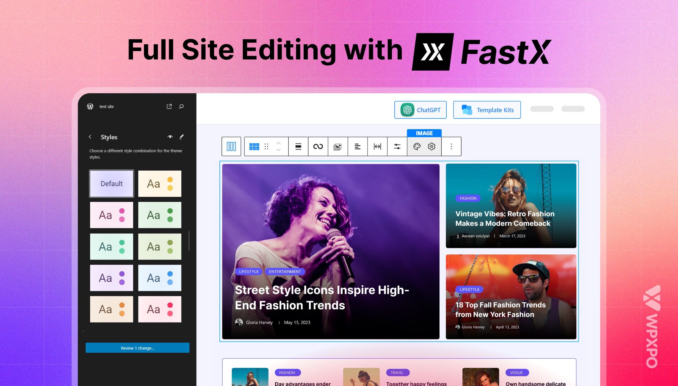 Full Site Editing with FastX Theme