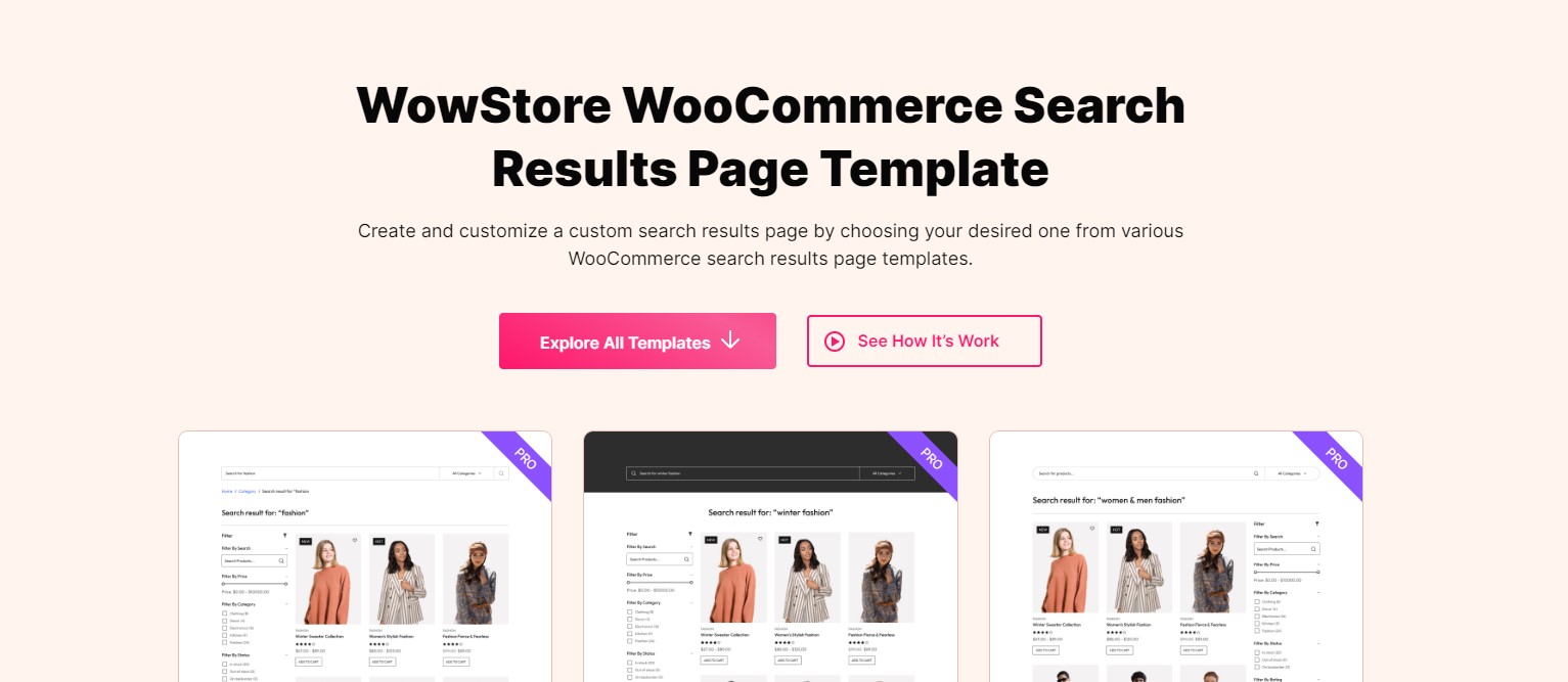 WowStore WooCommerce Search Results Page Template - WPXPO