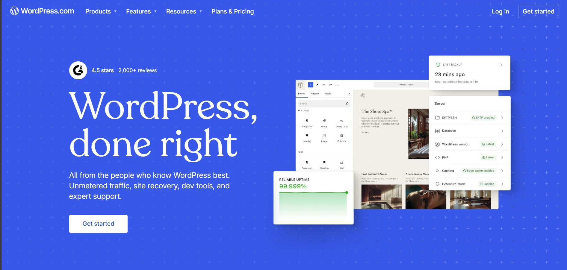 The Landing Page of WordPress.com