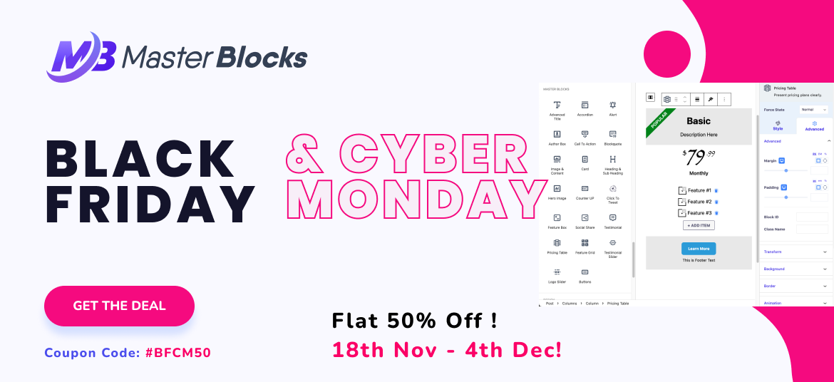 Master Blocks Black Friday Deals