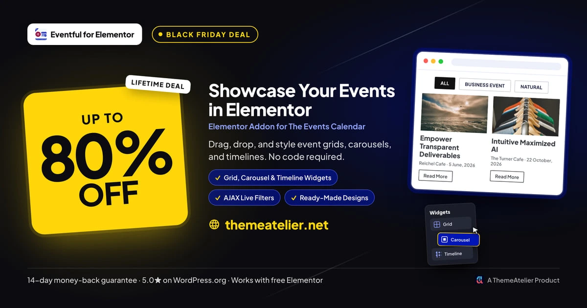 eventful for elementor bfcm deal