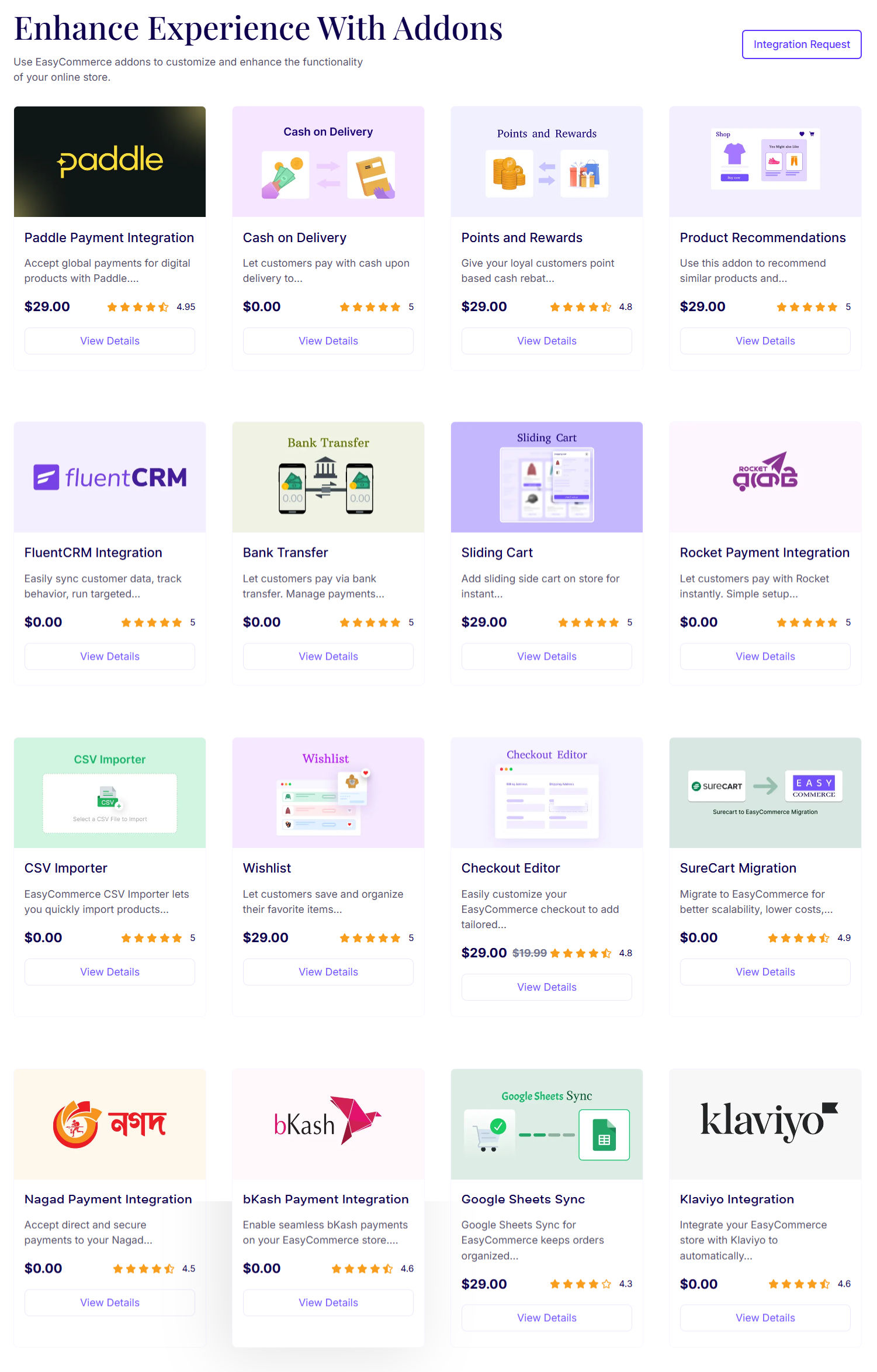EasyCommerce addons