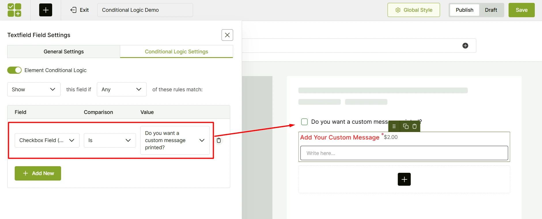 Add Rules for Conditional Logic V1
