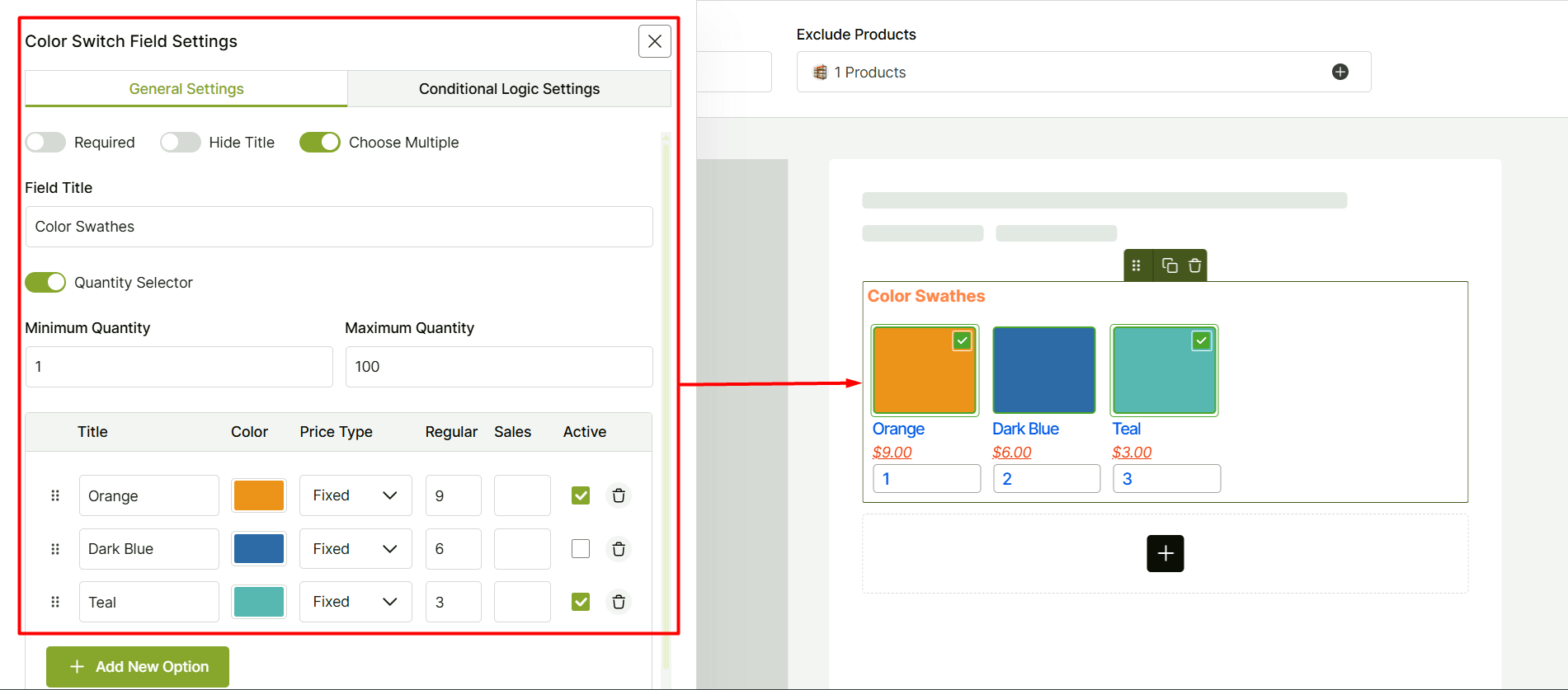Color Swatches Field