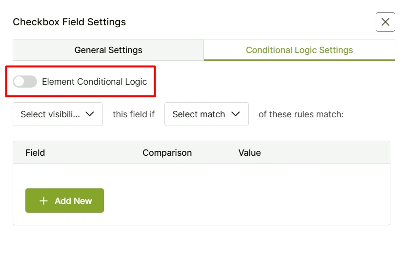 Enable Conditional Logic V1