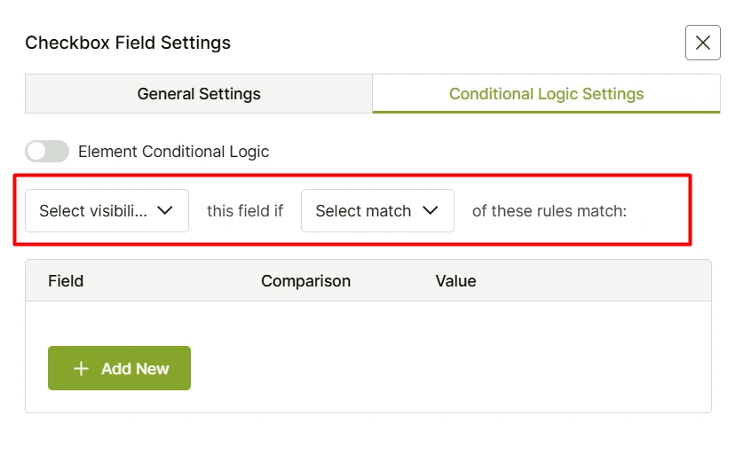 Select Visibility and V1