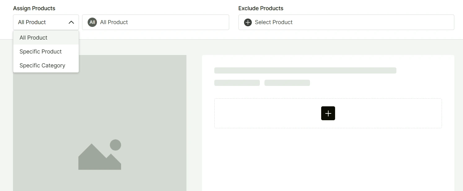 assigning products for an addon