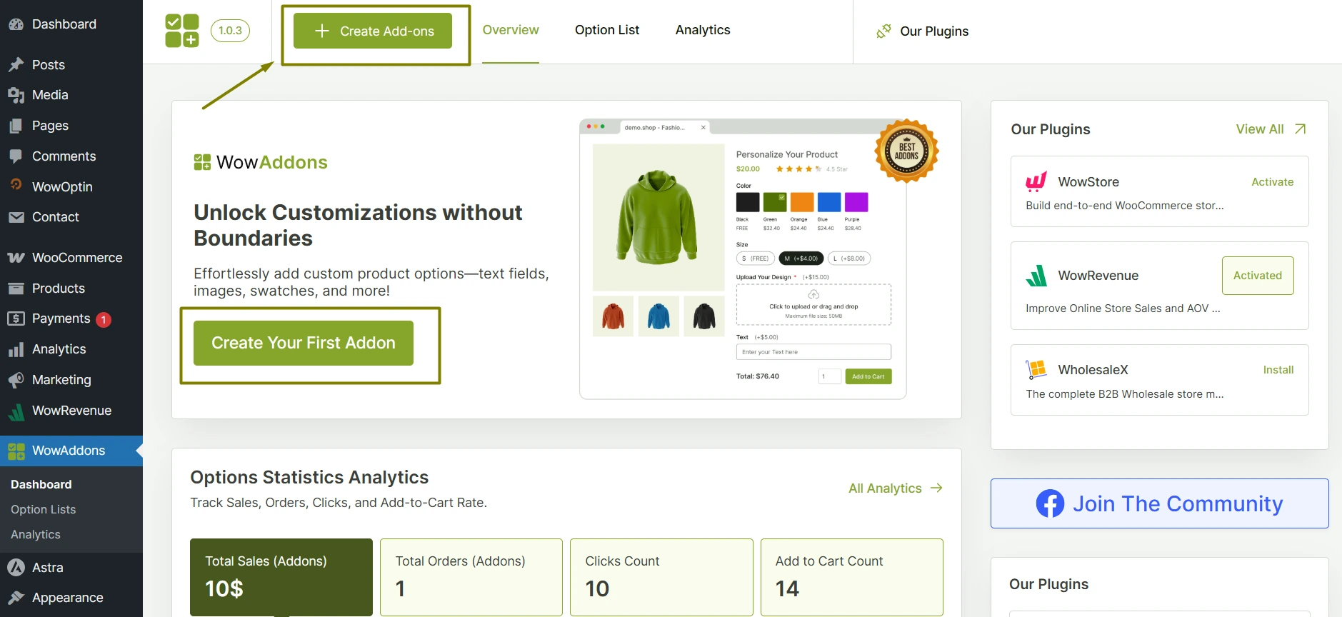creating your first addon