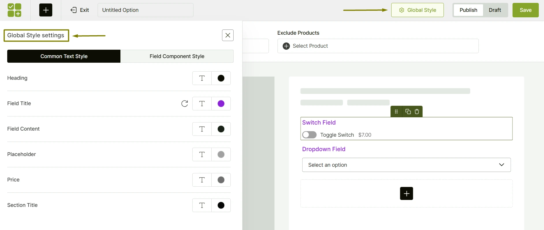 modify global settings