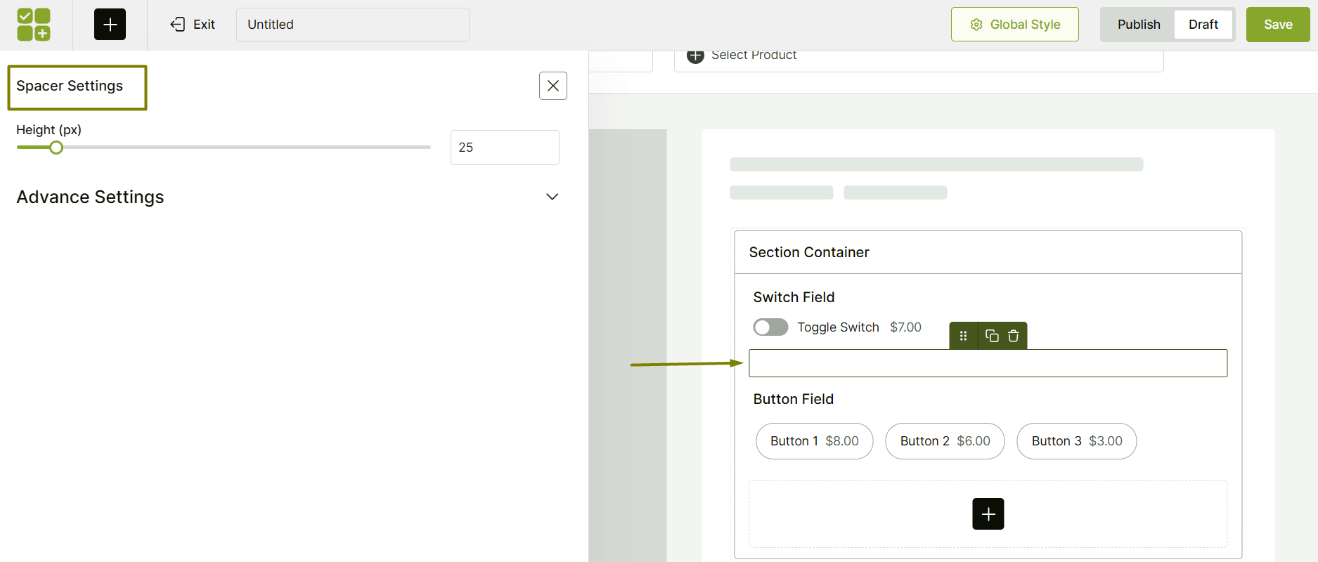 using the spacer addon