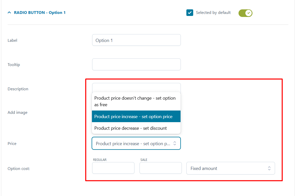 YITH Product Addons Dynamic Pricing
