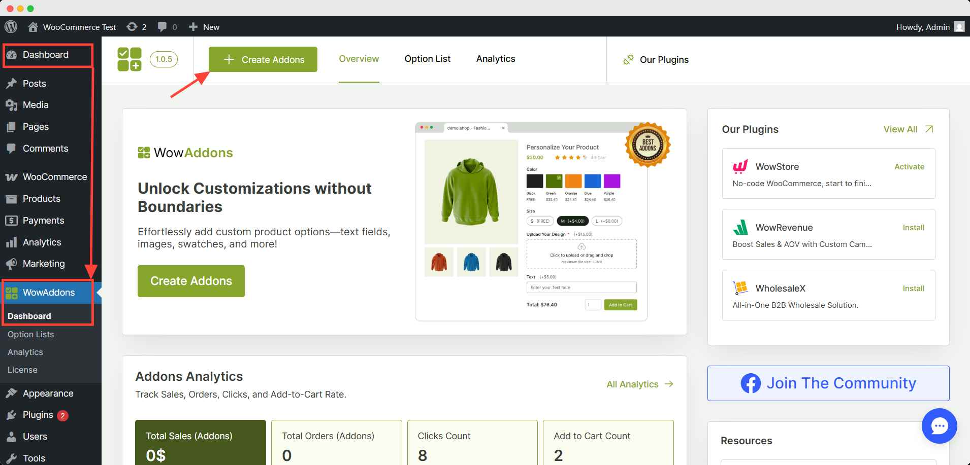 create a new addon