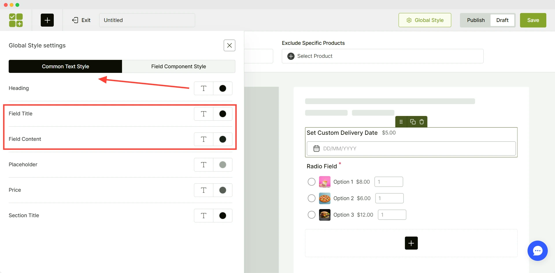 customizing date pickers visual style