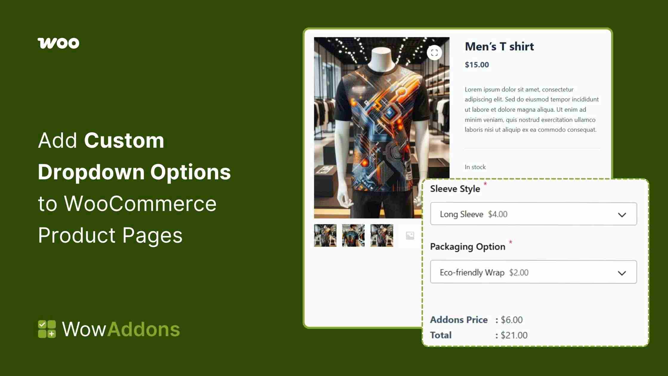woocommerce dropdown options