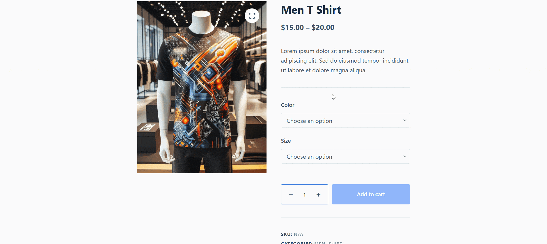 woocommerce dropdown options