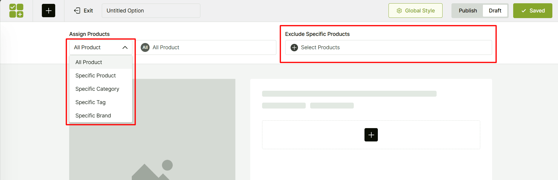 Product Targeting option in WowAddons