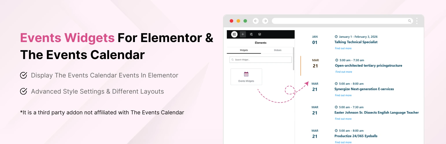 event widgets