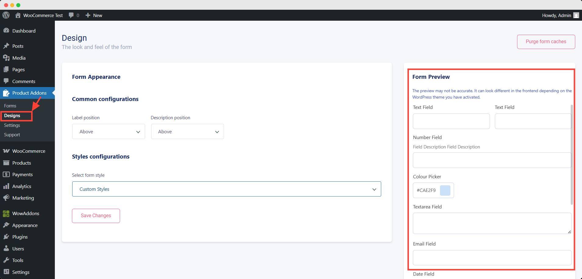 acowebs live preview