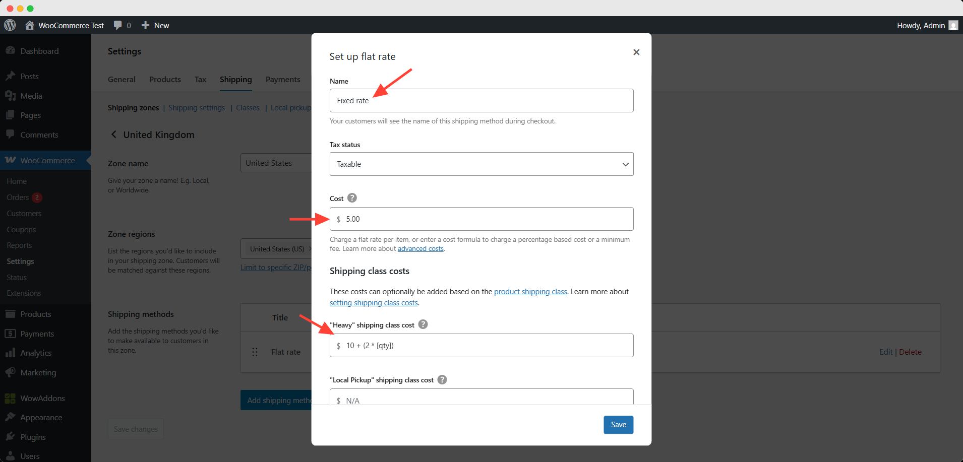 Flat rate in woocommerce