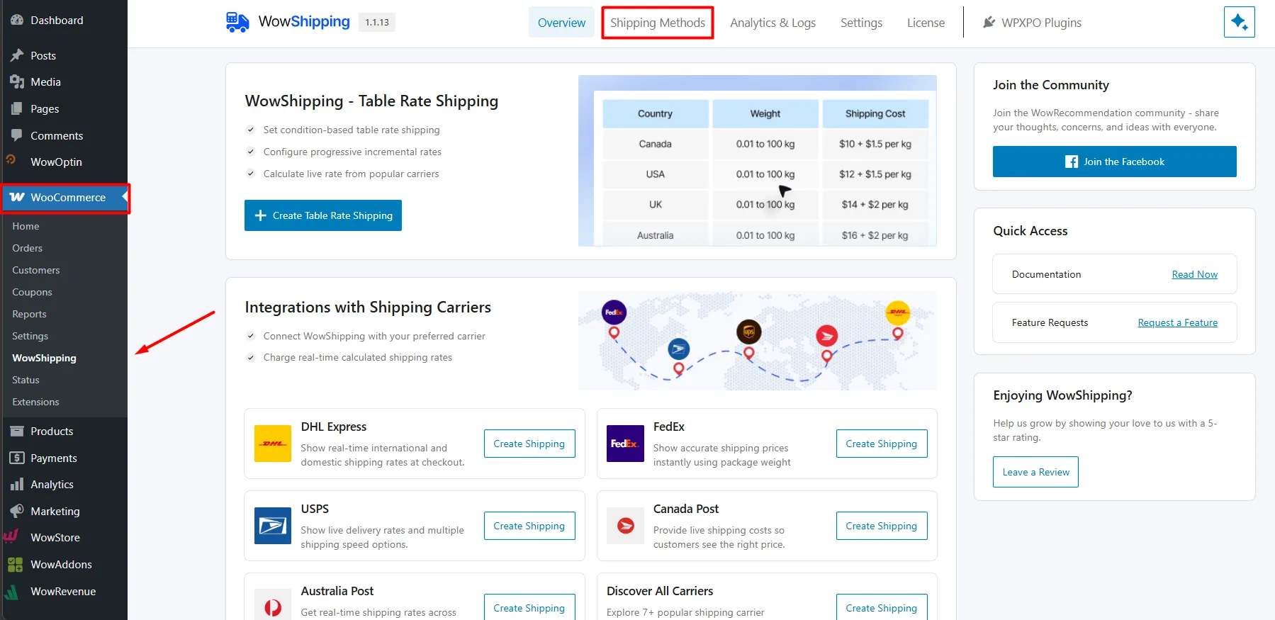 Add Shipping Method Using WowShipping