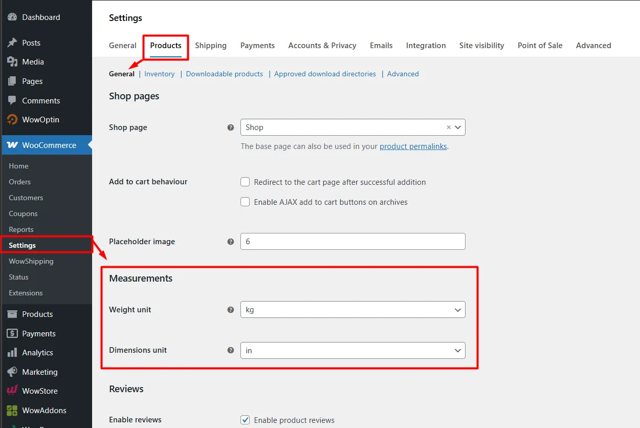 Choosing Measurement Units in WooCommerce