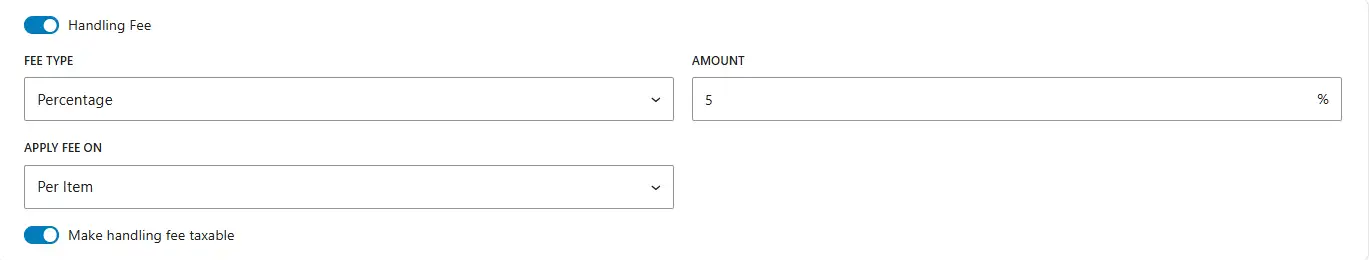 Setting Handling Fee in WowShipping