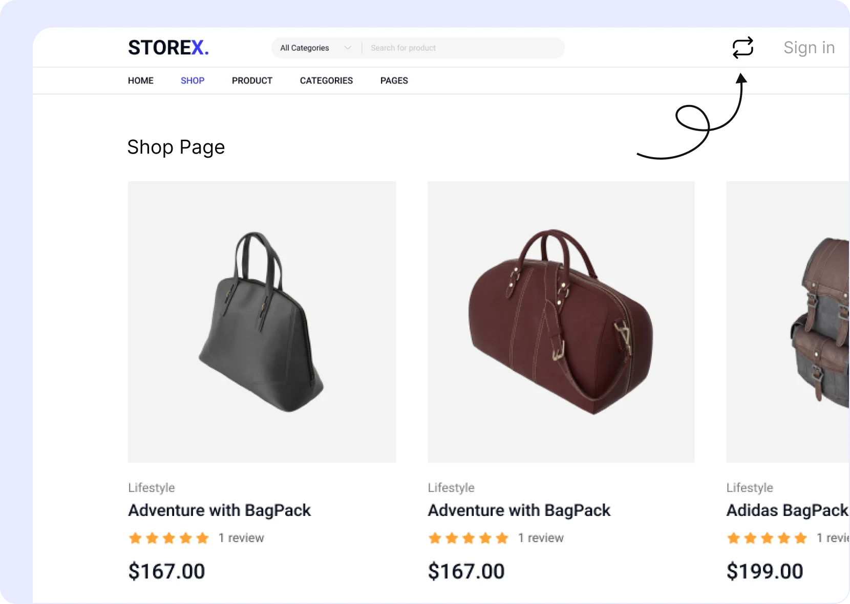 Compare Icon on Navbar