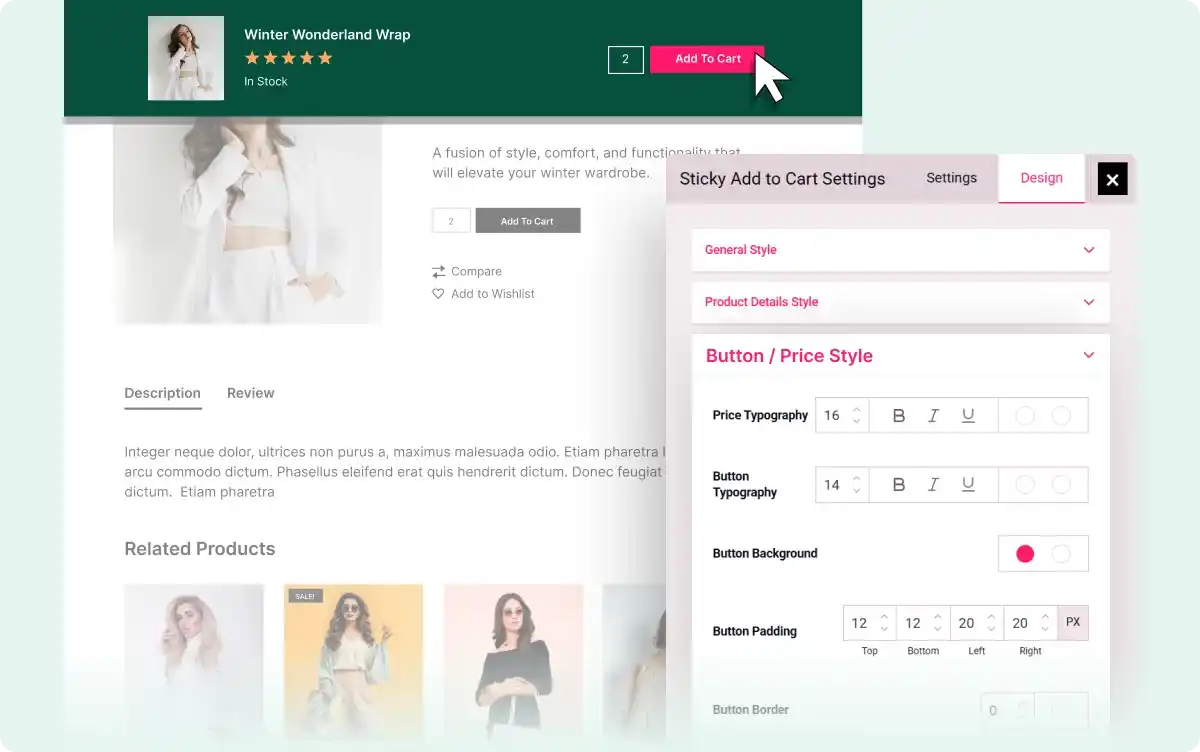 Configure Sticky Add to Cart Options