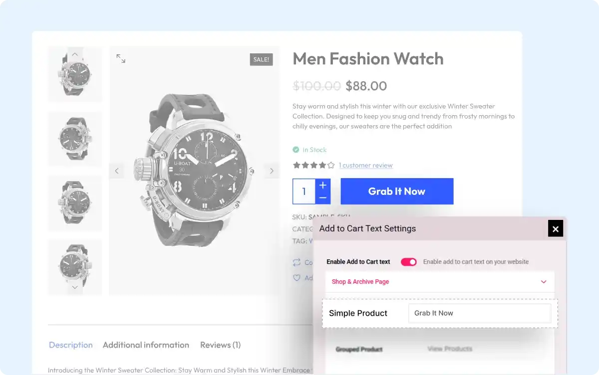 Customize Add to Cart Text on Product Pages