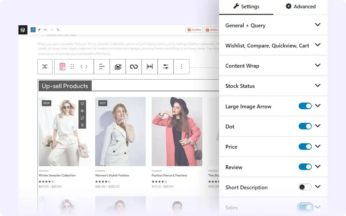 Customize the Product Block