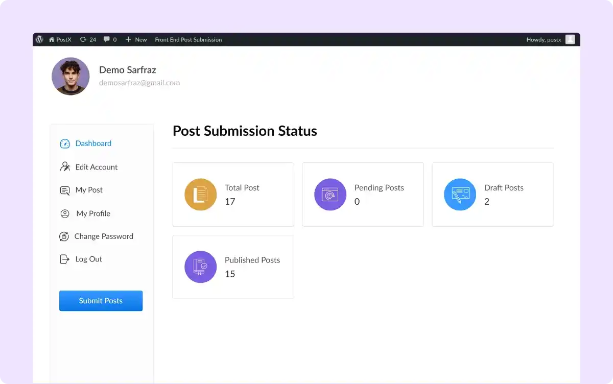 Dedicated Dashboard for Writers