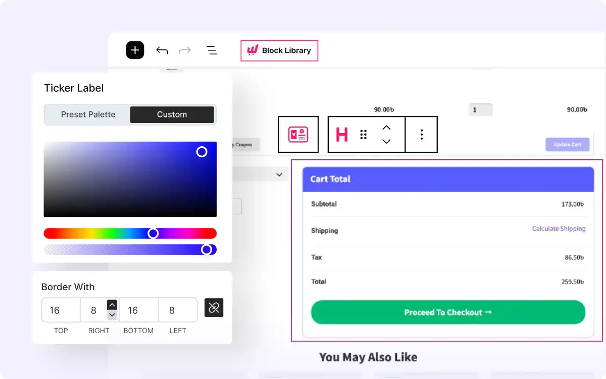 Fully Customized Visual for Cart Page