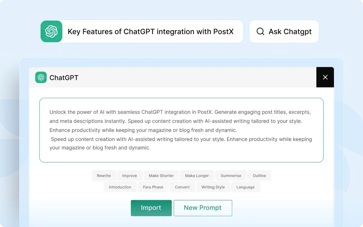 PostX ChatGPT Integration