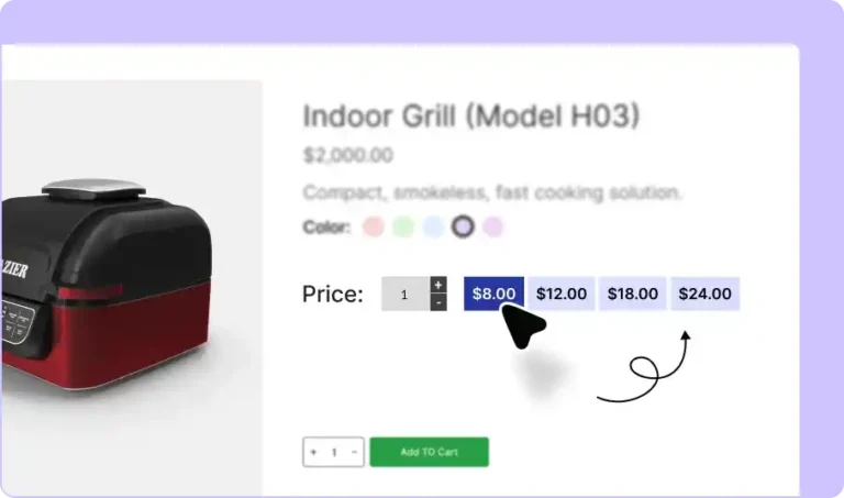 Screenshot of WowStore's Name Your Price Feature for WooCommerce.