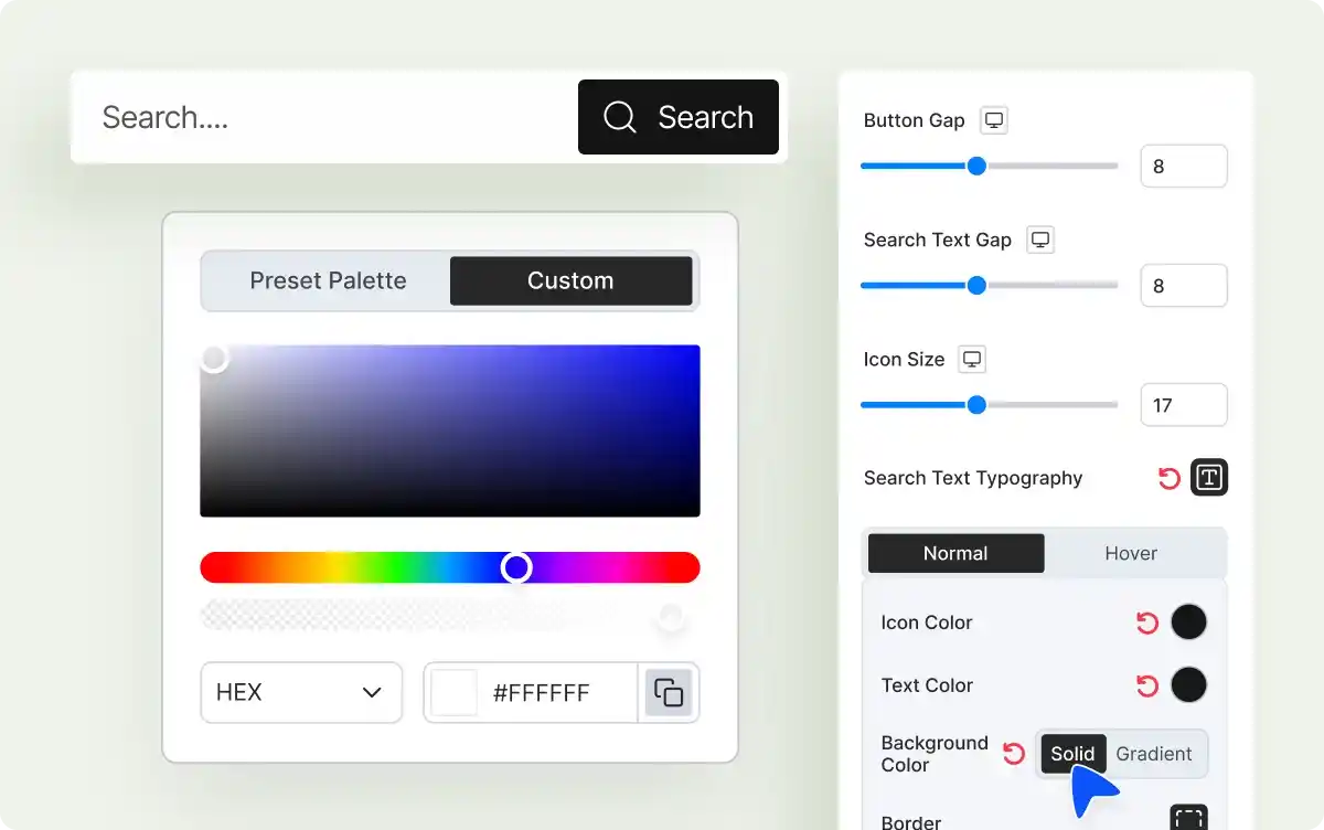 Full Design Control for Ajax Search WordPress
