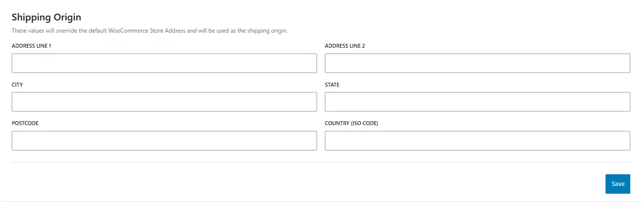 Shipping Origin Configuration in WowShipping