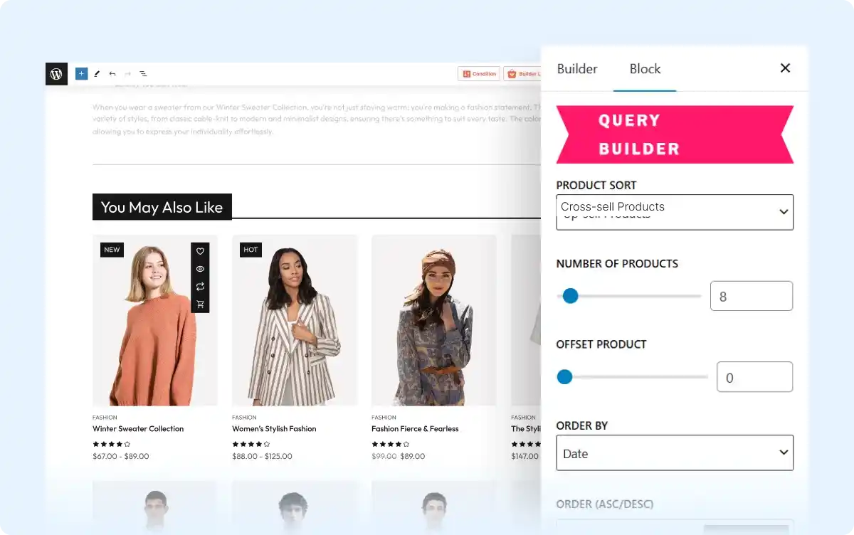 Sort Cross-Sell Items with Query Builder