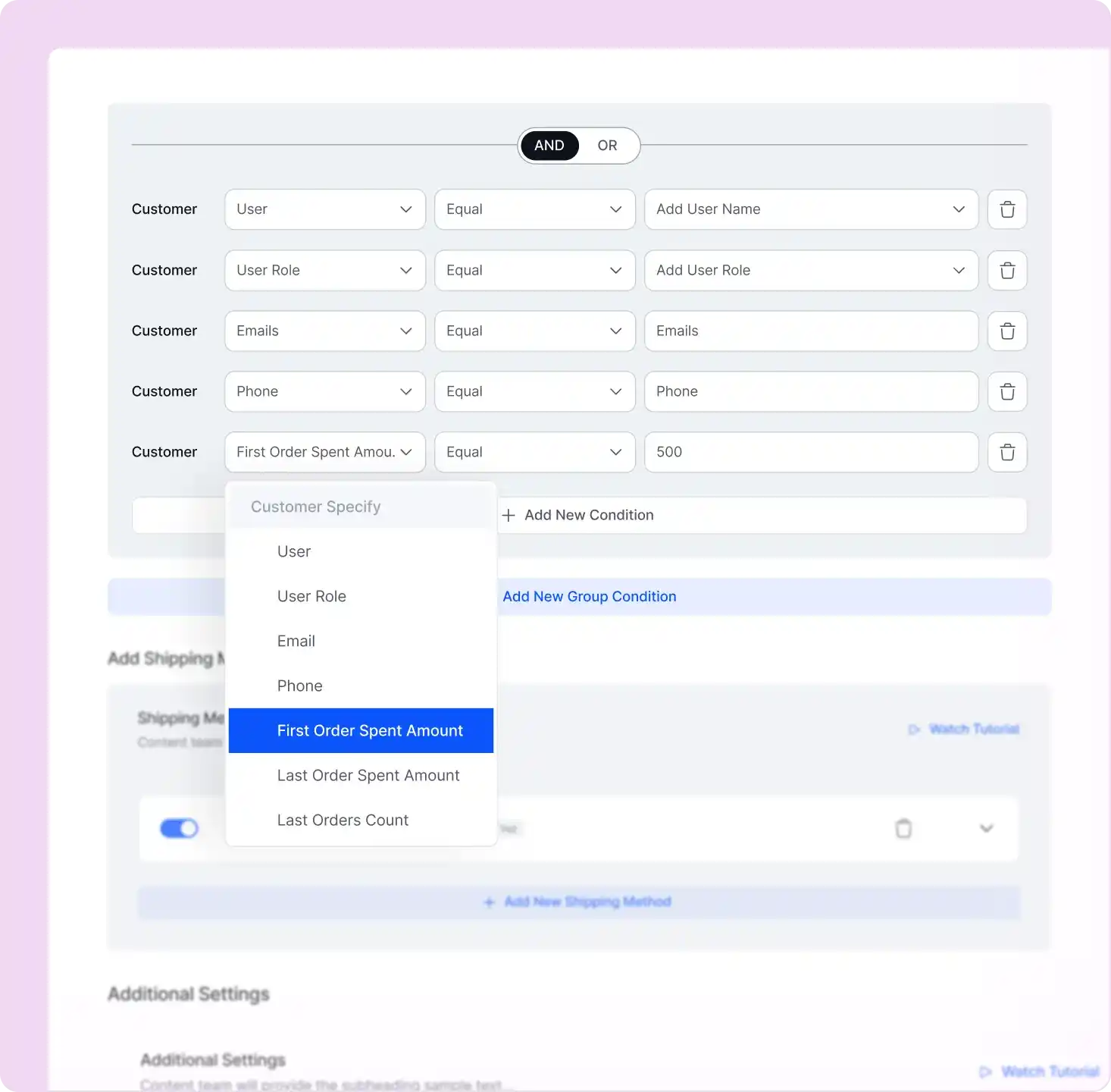 User Role-Based Shipping