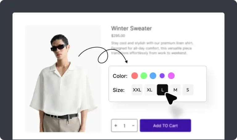 Screenshot of WowStre's Variation Swatches Feature for WooCommerce.