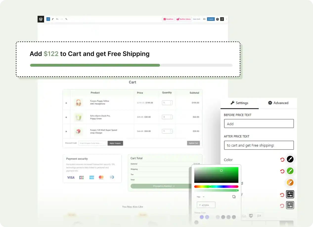 WooCommerce Free Shipping Bar