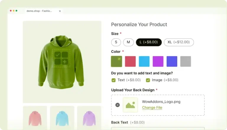 WowAddons - Product Addons Plugin for WooCommerce.