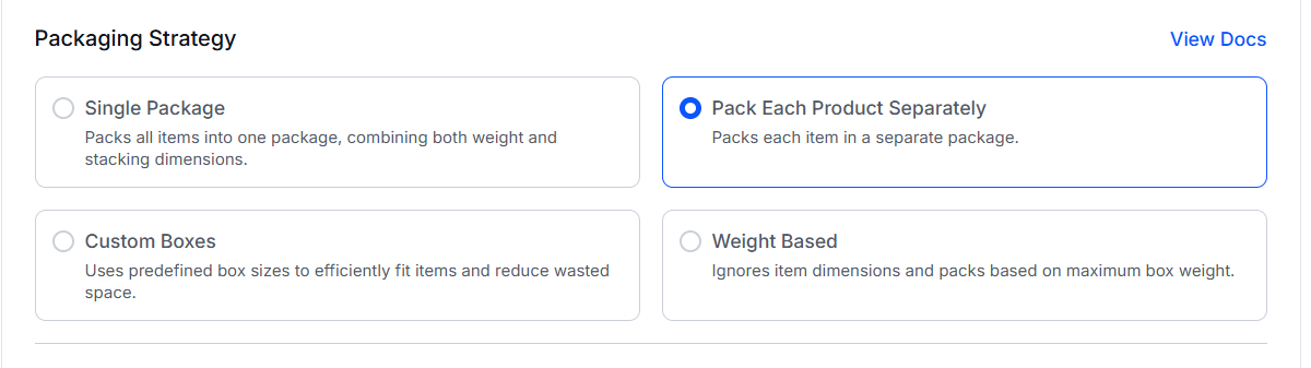 WowShipping Item Based Separate Packaging Strategy