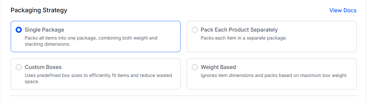 WowShipping Single Package Packaging Strategy