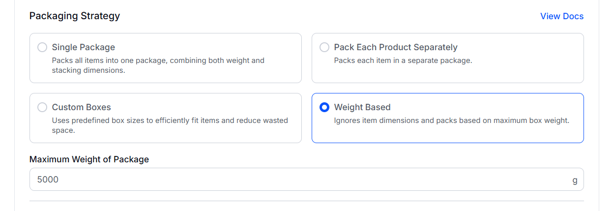 WowShipping Weight Based Packaging Strategy